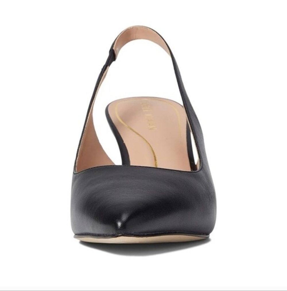Cole Haan Black Leather Vandam Slingback Heels Size 7 - Picture 8 of 8